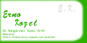 erno kozel business card